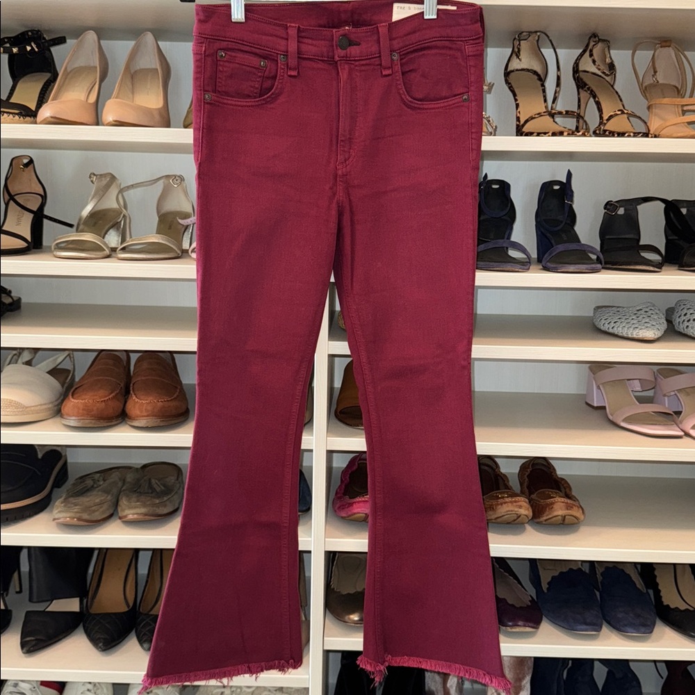 Rag & Bone Cut Off Raw Hem 10 inch crop flare pants Jeans size 29 size 8
